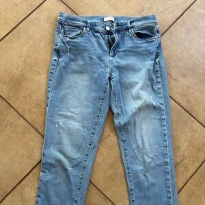 LOFT Medium Blue Distressed Denim Jeans